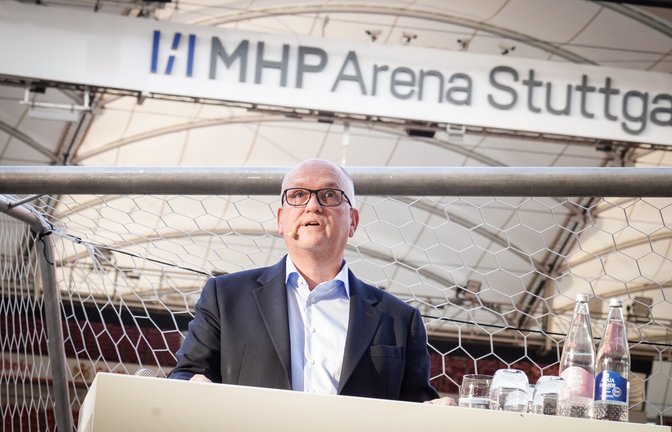 Harte Analyse: LBBW-Chef Rainer Neske bei seinem Auftritt beim Stuttgarter Wirtschaftsempfang in der MHP-Arena .<span class='image-autor'>Foto: Lichtgut/Ferdinando Iannone</span>