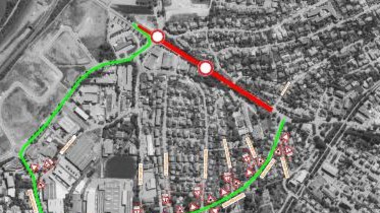 Innerörtlich wird eine Umleitung über die Steinbeisstraße eingerichtet.  Grafik: Landratsamt