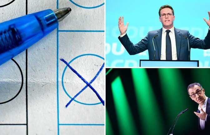 Die größten Chancen, den amtierenden Ministerpräsidenten Kretschmann zu beerben, haben Cem Özdemir (unten) von den Grünen und Manuel Hagel (oben) von der CDU.<span class='image-autor'>Foto: &nbsp;</span>