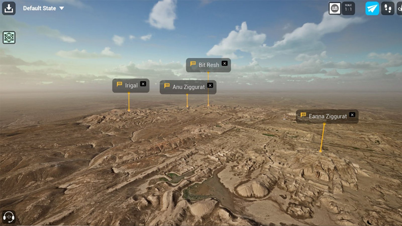 Digitaler Zwilling des Stadtzentrums von Uruk: So sieht es aus, wenn neueste Gaming-Technologie verwendet wird, um die Ausgrabungen von antiken Stätten wie hier die mesopotamische Metropole der Sumerer virtuell erfahrbar zu machen.Foto: Digitaler Zwilling des Stadtzentrums von Uruk: So sieht es aus, wenn neueste Gaming-Technologie verwendet wird, um die Ausgrabungen von antiken Stätten wie hier die mesopotamische Metropole der Sumerer virtuell erfahrbar zu machen.Foto: 
