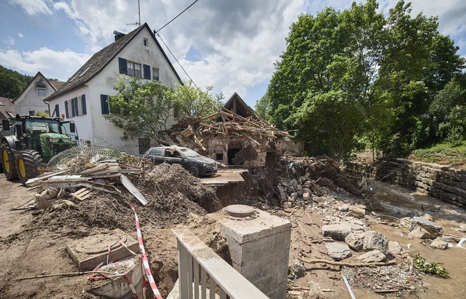 Die Gemeinde Rudersberg im Rems-Murr-Kreis war besonders hart vom Hochwasser getroffen.<span class='image-autor'>Foto: Gottfried Stoppel/Gottfried Stoppel</span>
