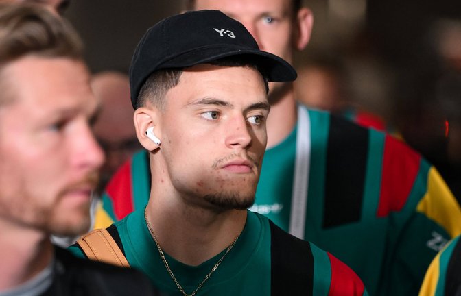 Florian Wirtz geht in einer Fragerunde auf seine Vorliebe für normale Kartoffeln ein.<span class='image-autor'>Foto: IMAGO / Ulmer/Teamfoto</span>