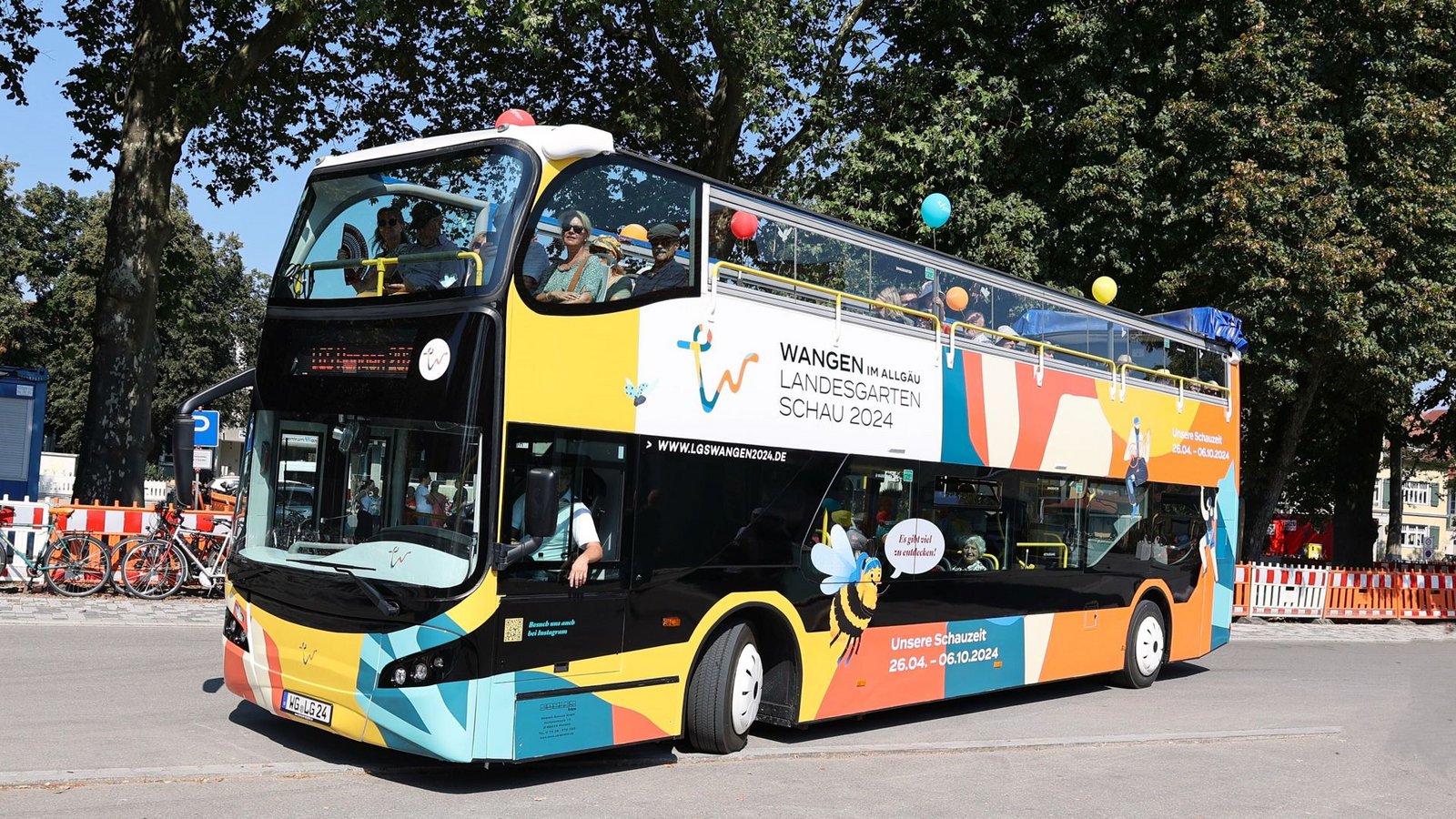 Wer mit der Bahn anreist, wird von einem Bus zum Gelände gebracht.Foto: Landesgartenschau Wangen im Allgäu/oh