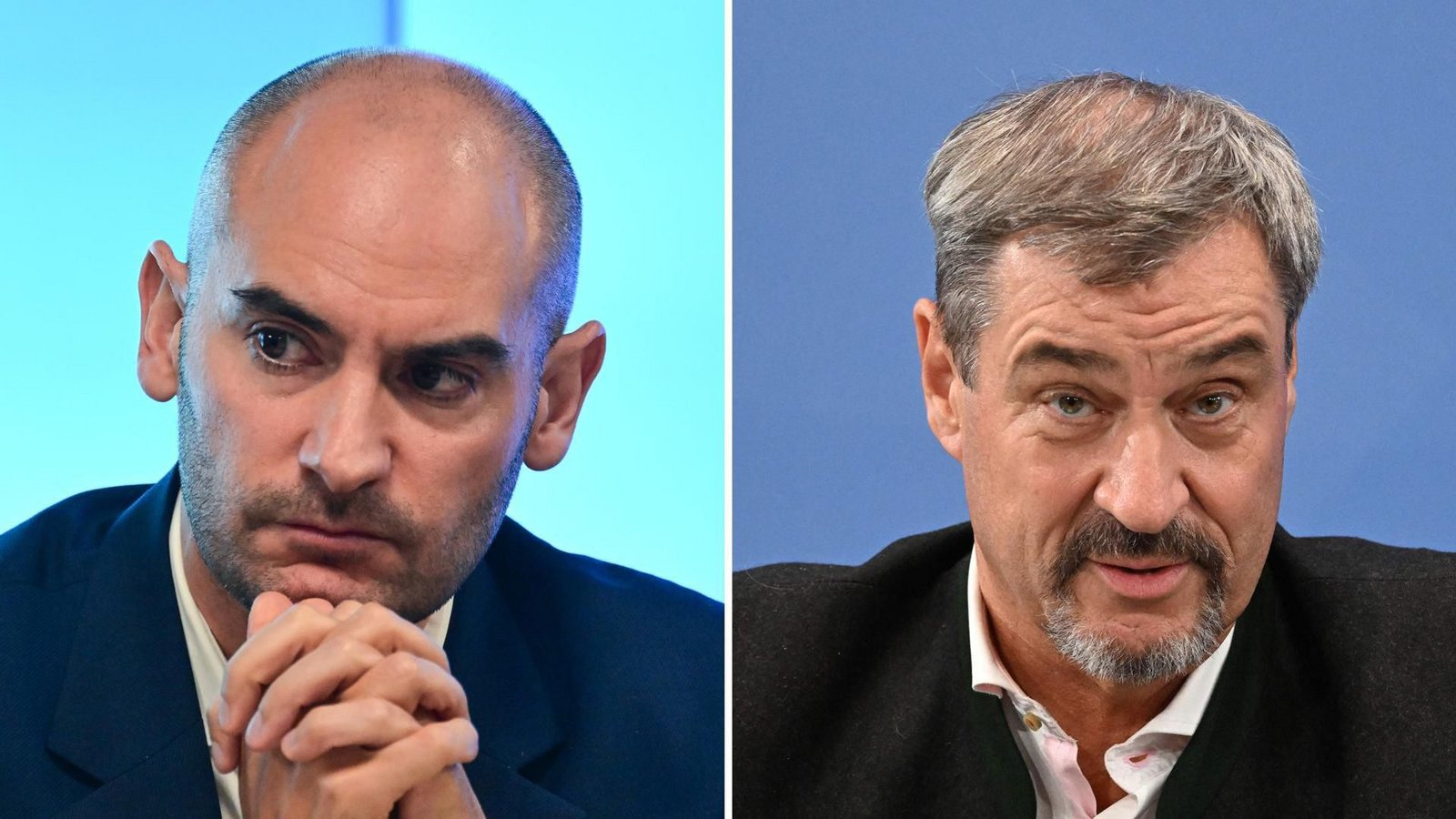Danyal Bayaz (links) unterstellt, dass Markus Söder (rechts) kein echtes Interesse an Basketball hat.Foto: dpa/Collage StZN Danyal Bayaz (links) unterstellt, dass Markus Söder (rechts) kein echtes Interesse an Basketball hat.Foto: dpa/Collage StZN