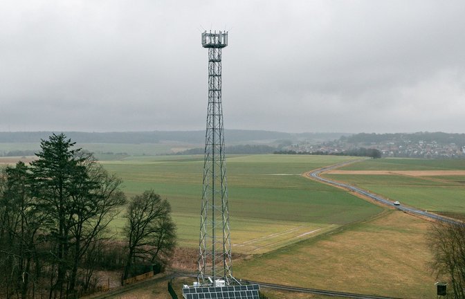 Der Sendemast von Telefónica (O2) im  mittelhessischen Vogelsbergkreis.<span class='image-autor'>Foto: Quirin Leppert/O2 Telefónica /dpa</span>