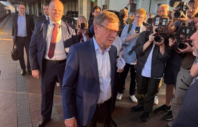 Nach seiner Ankunft in Kiew sendet der Minister erste Botschaften auch an Moskau.<span class='image-autor'>Michael Fischer/dpa</span>