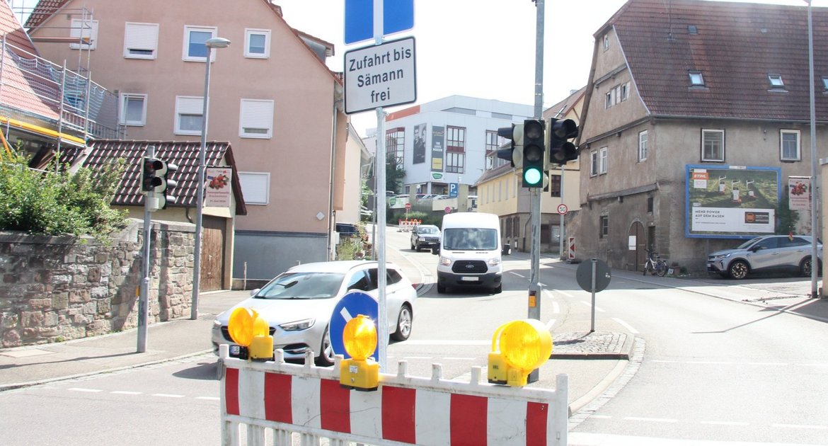 Gerberstraße Vaihingen Verkehr Baustelle Absperrung Umleitung