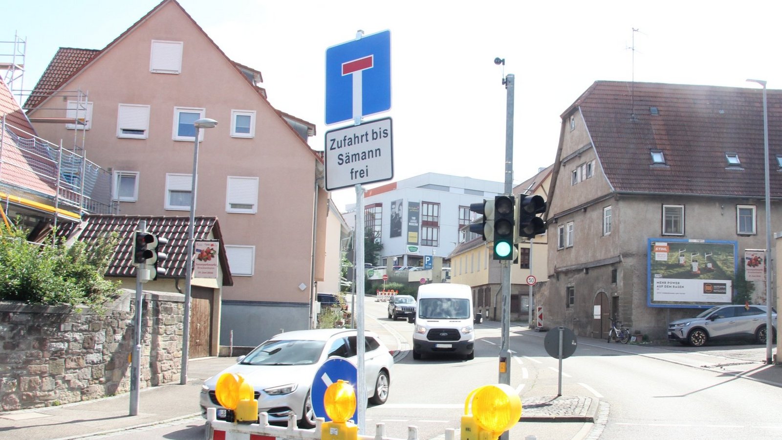 Bis zum Kaufhaus Sämann ist die Gerberstraße weiter befahrbar. Bis zum Kaufhaus Sämann ist die Gerberstraße weiter befahrbar.