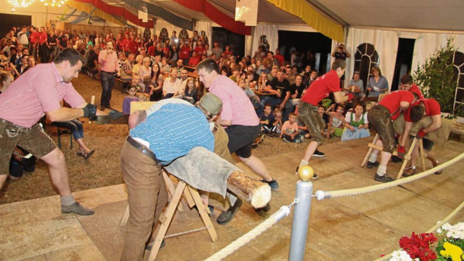 Eine tolle Stimmung begleitete die Sägeduelle beim Inselfest in Oberriexingen. Fotos: Gergen Eine tolle Stimmung begleitete die Sägeduelle beim Inselfest in Oberriexingen. Fotos: Gergen