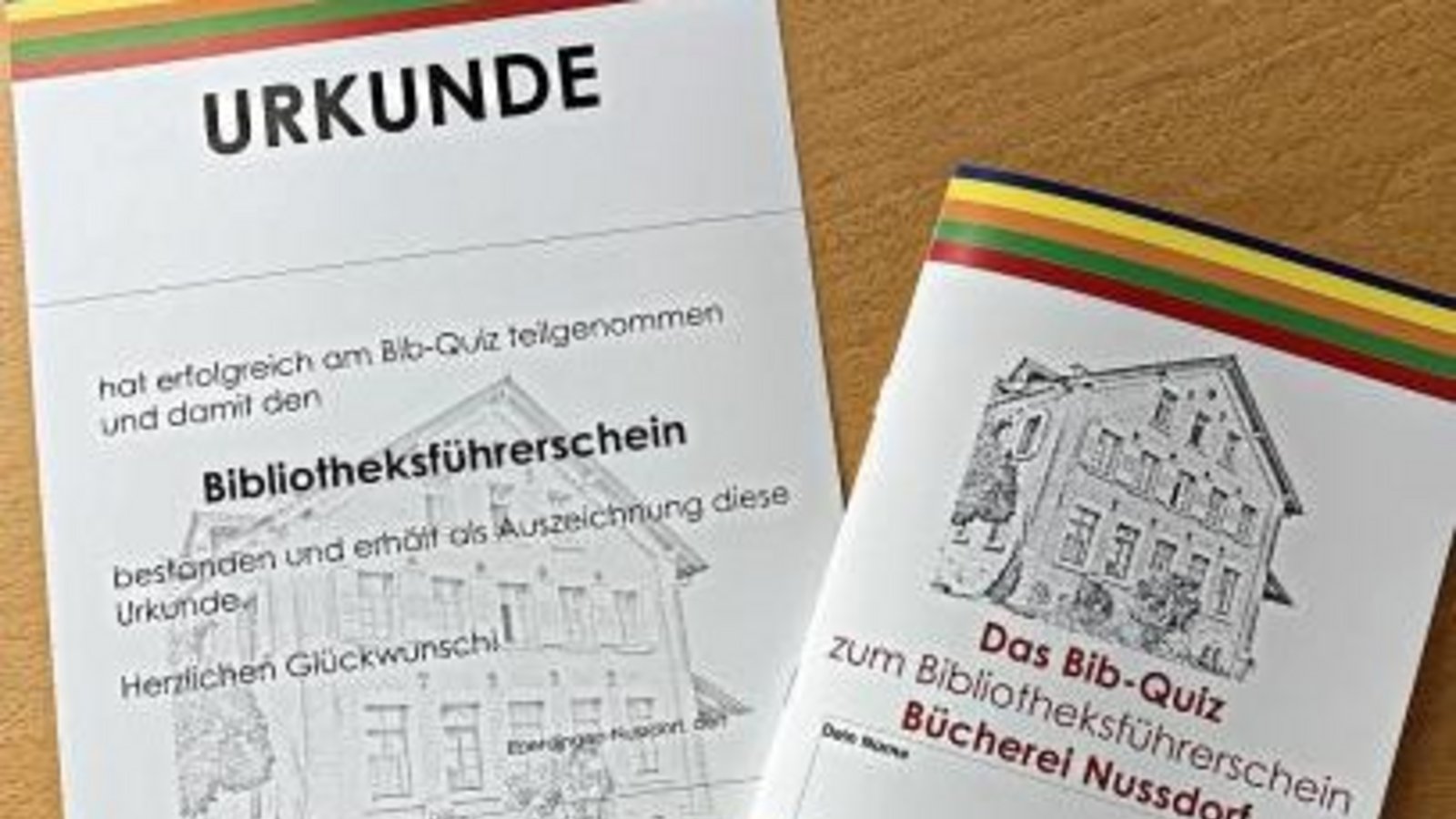 Nussdorfer Urkunde und Quiz.  Foto: p