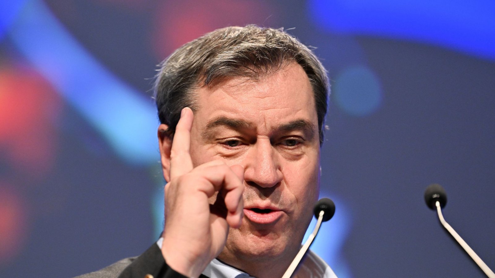 CSU-Chef Markus Söder spricht in Passau.Foto: dpa/Peter Kneffel