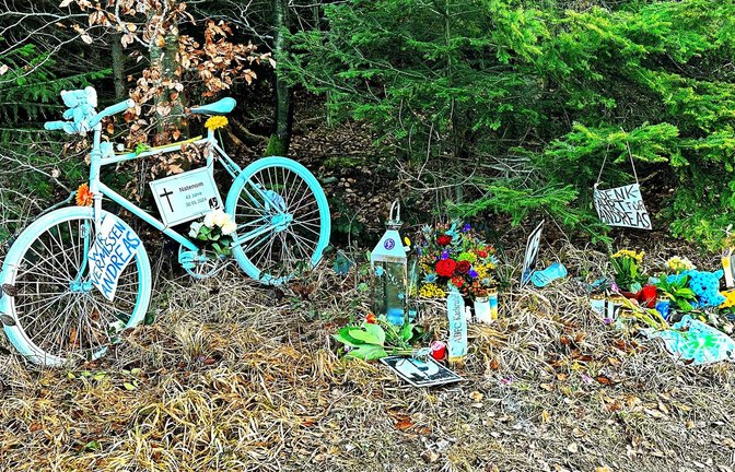 In Neuhausen im Enzkreis erinnert ein Ghostbike an den verunglückten Radaktivisten  Andreas Mandalka.<span class='image-autor'>Foto: StZN</span>