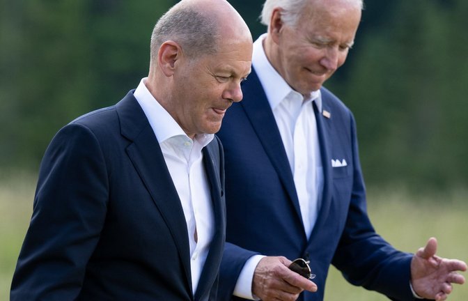Arbeiten gut und geräuschlos zusammen: Bundeskanzler Olaf Scholz (l.) neben US-Präsident Joe Biden.<span class='image-autor'>Foto: dpa/Sven Hoppe</span>