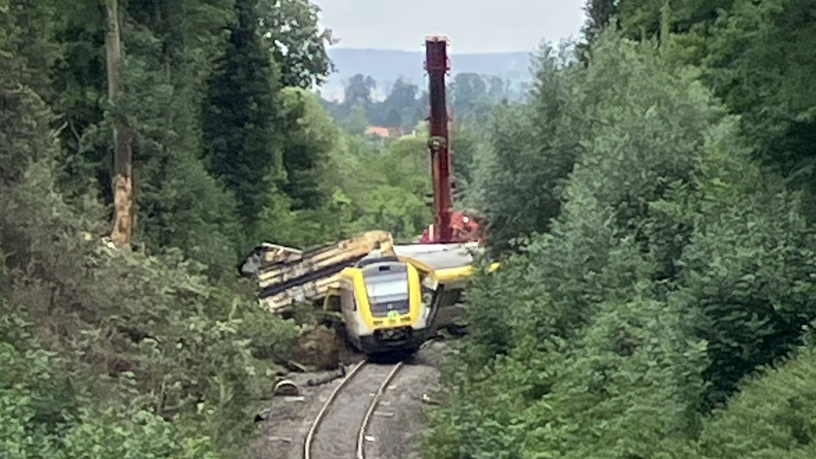 Die Bergung des Regionalexpress auf der Strecke bei Riedlingen hat am Montagnachmittag begonnen.Foto: StZN