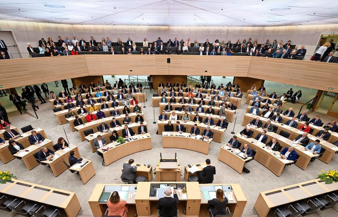 Am 12. Mai 2026 fand die konstituierende Sitzung des neu gewählten Landtags statt.<span class='image-autor'>Foto: dpa/Marijan Murat</span>