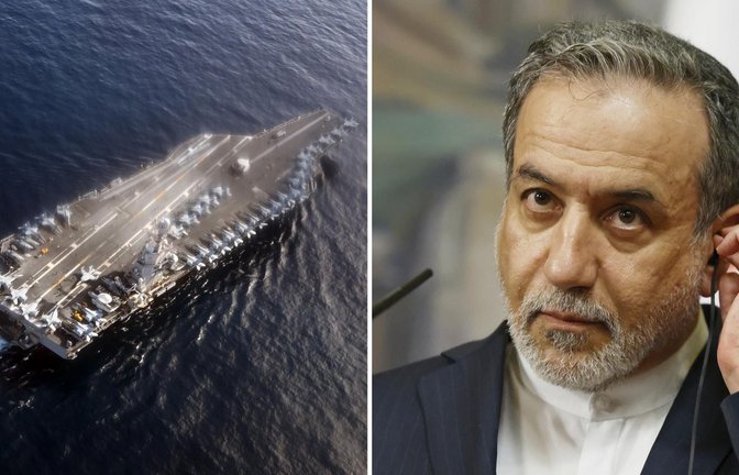 Die USA haben Flugzeugträger in den Nahen Osten verlegt, Teherans Außenminister Abbas Araghtschi will Vorschläge machen.<span class='image-autor'>Foto: Federico Gambarini/dpa</span>