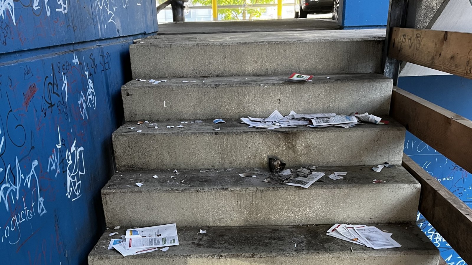 Kein schöner Anblick gestern im Köpfwiesenparkhaus.  Foto: Dittrich