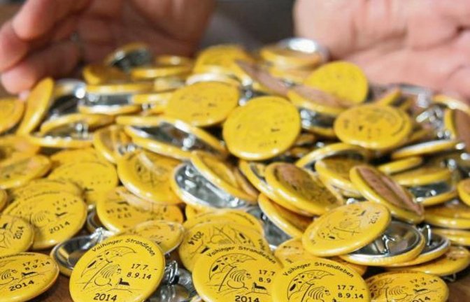 So viele Buttons wie 2014 bleiben dieses Jahr hoffentlich nicht übrig.  Foto: Rücker