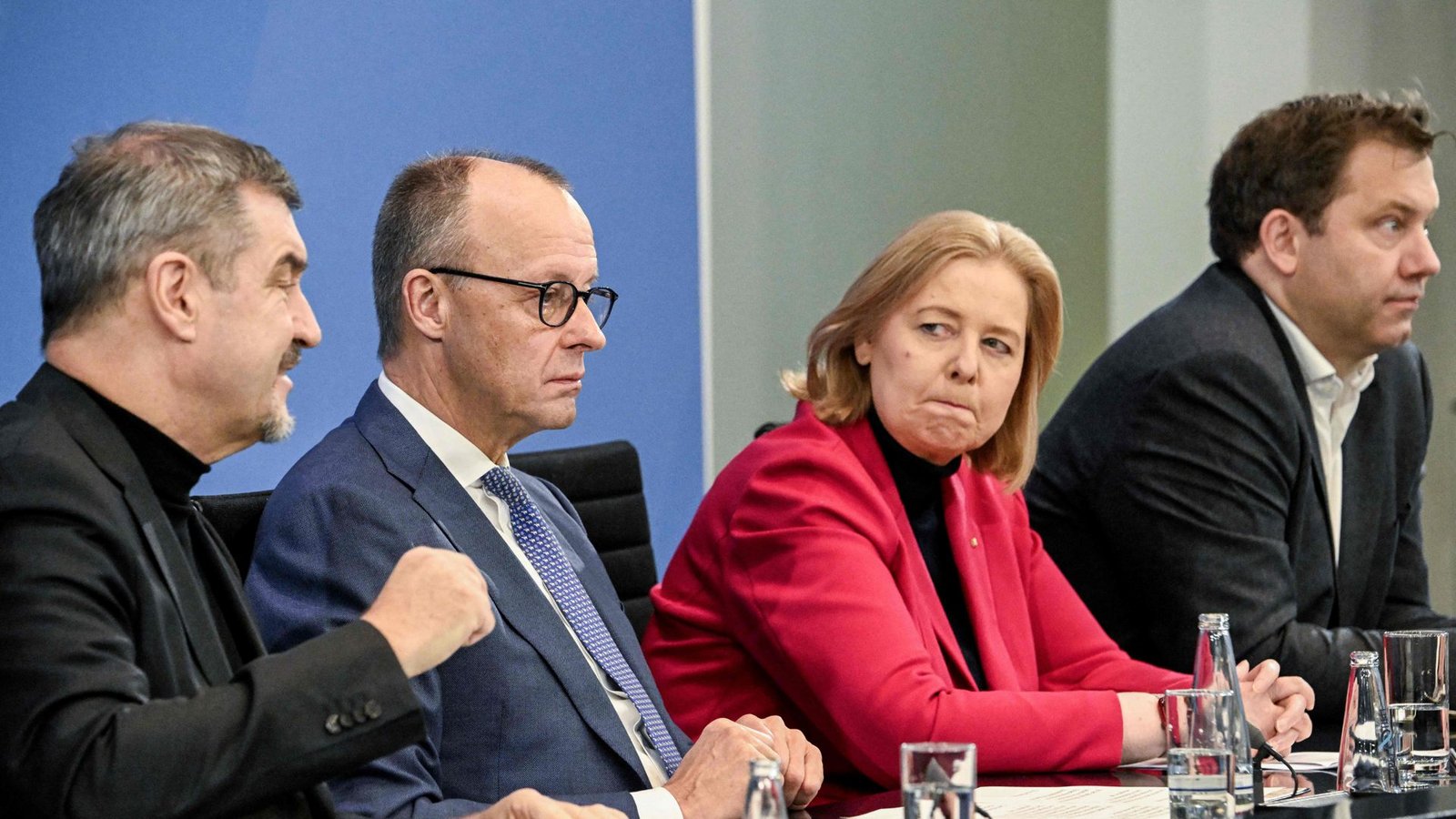 Die Koalitionsspitzen im Kanzleramt: Markus Söder (CSU), Friedrich Merz (CDU), Bärbel Bas und Lars Klingbeil (beide SPD).Foto: AFP Die Koalitionsspitzen im Kanzleramt: Markus Söder (CSU), Friedrich Merz (CDU), Bärbel Bas und Lars Klingbeil (beide SPD).Foto: AFP