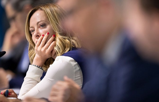 Die italienische Regierungschefin Giorgia Meloni ist eine der Gewinnerinnen der Europawahl. Doch in Brüssel wird sie unsanft ausgebremst.<span class='image-autor'>Foto: AFP/ALESSANDRO DELLA VALLE</span>