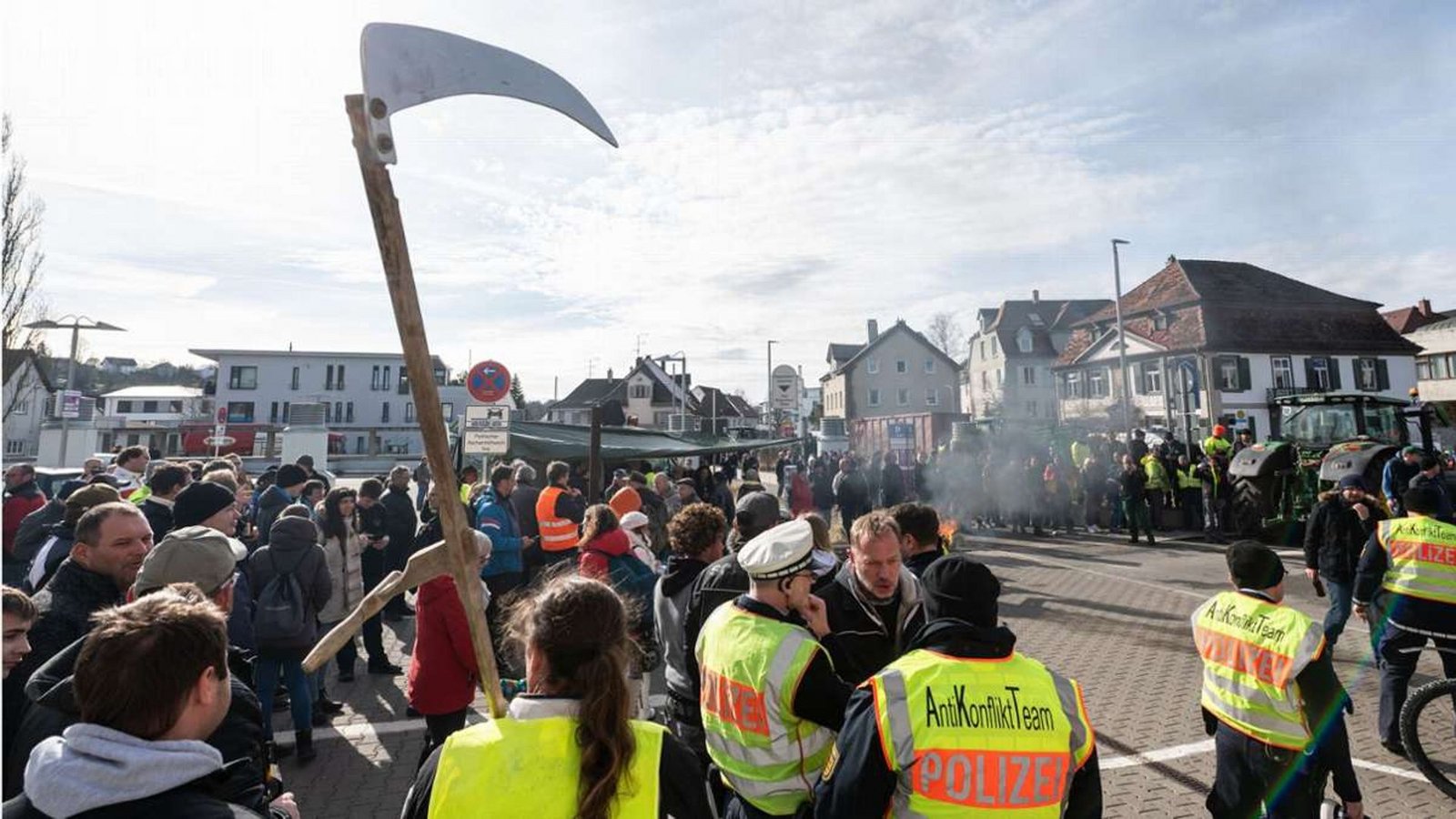 Die Proteste führen im Februar zur Absage des Treffens der Landesgrünen.Foto: dpa/Silas Stein (Archiv)