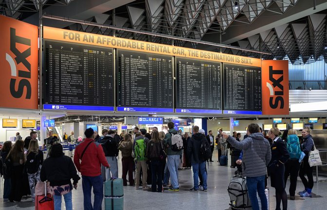 Zahlreiche Flugausfälle in Frankfurt.<span class='image-autor'>Foto: Hannes P. Albert/dpa/Hannes P. Albert</span>