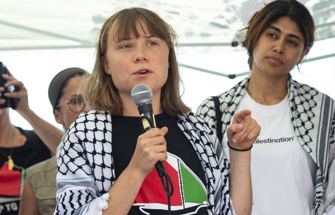 Die schwedische Aktivistin Gretha Thunberg ist seit einigen Tagen mit einem Schiff unterwegs nach Gaza.<span class='image-autor'>Foto: Salvatore Cavalli/AP/dpa/Salvatore Cavalli</span>