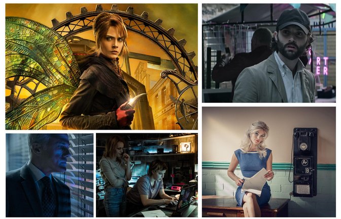 Wie wäre es zum Beispiel mit „Carnival Row“, „You“, „Funny Woman“,  „A Thin Line“ oder „The Consultant“ (von links oben im Uhrzeigersinn): unsere Streamingserien-Empfehlungen im Februar<span class='image-autor'>Foto: Amazon (2), Netflix, Sky, Paramount+</span>