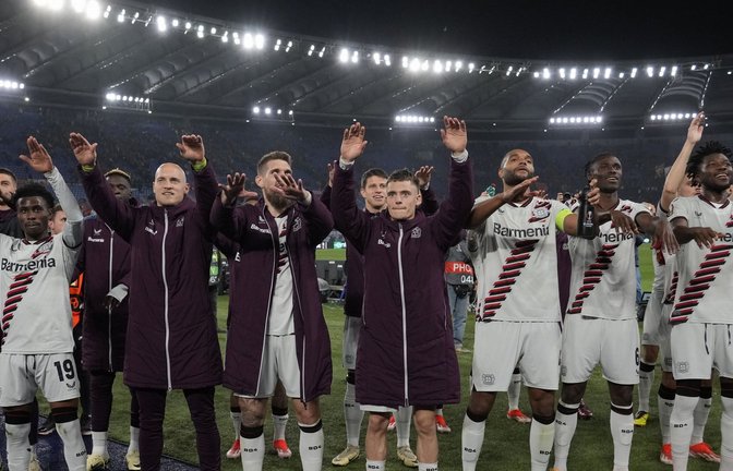 Europa League: Bayer Leverkusen schlägt in der K.o.-Runde den As Rom und kommt seinem Traum vom Triple näher.<span class='image-autor'>Foto: dpa/Andrew Medichini</span>