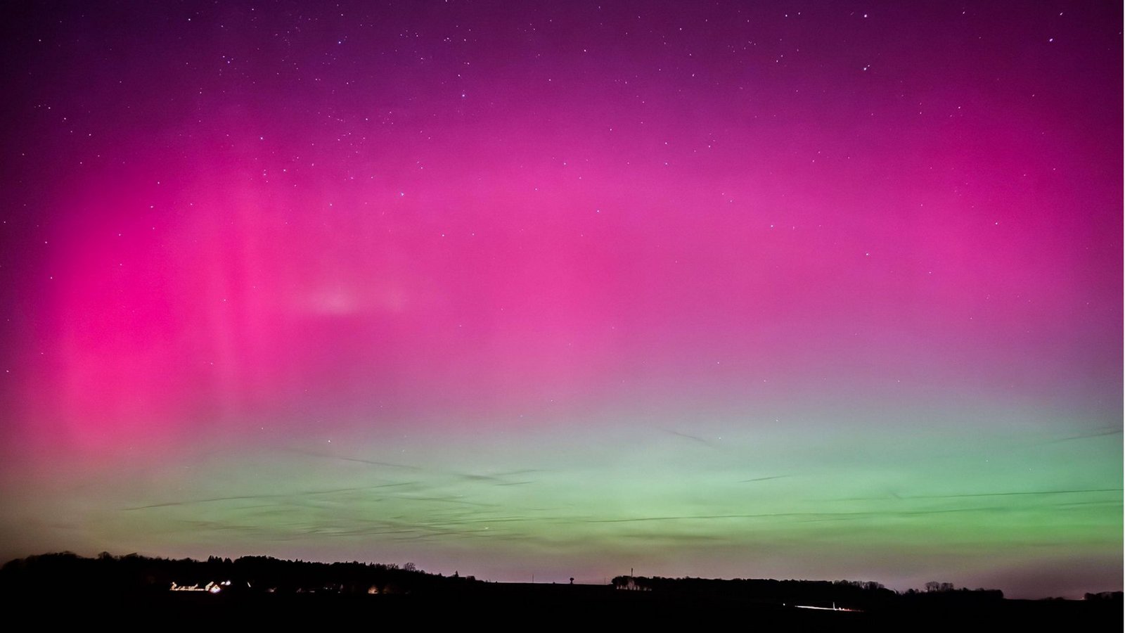 Polarlichter leuchten in der Nacht vom 19. auf den 20. Januar 2025 am Himmel bei Aalen im Ostalbkreis.Foto: Imago/onw-images Polarlichter leuchten in der Nacht vom 19. auf den 20. Januar 2025 am Himmel bei Aalen im Ostalbkreis.Foto: Imago/onw-images