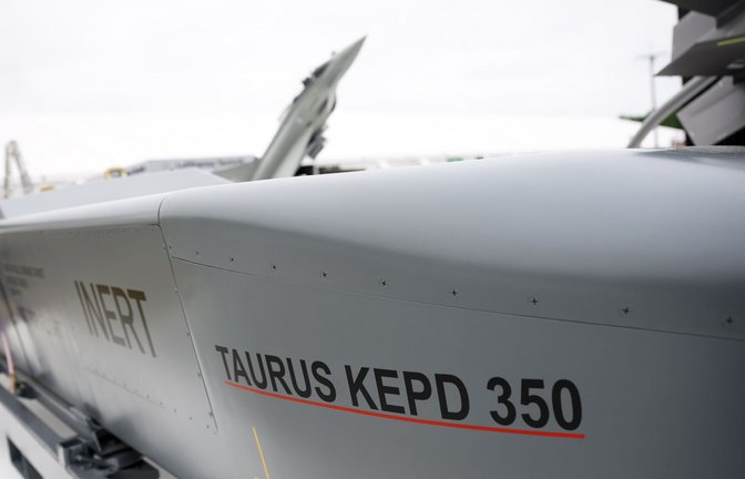 Der Marschflugkörper Taurus KEPD-350<span class='image-autor'>Foto: dpa/Bernd von Jutrczenka</span>