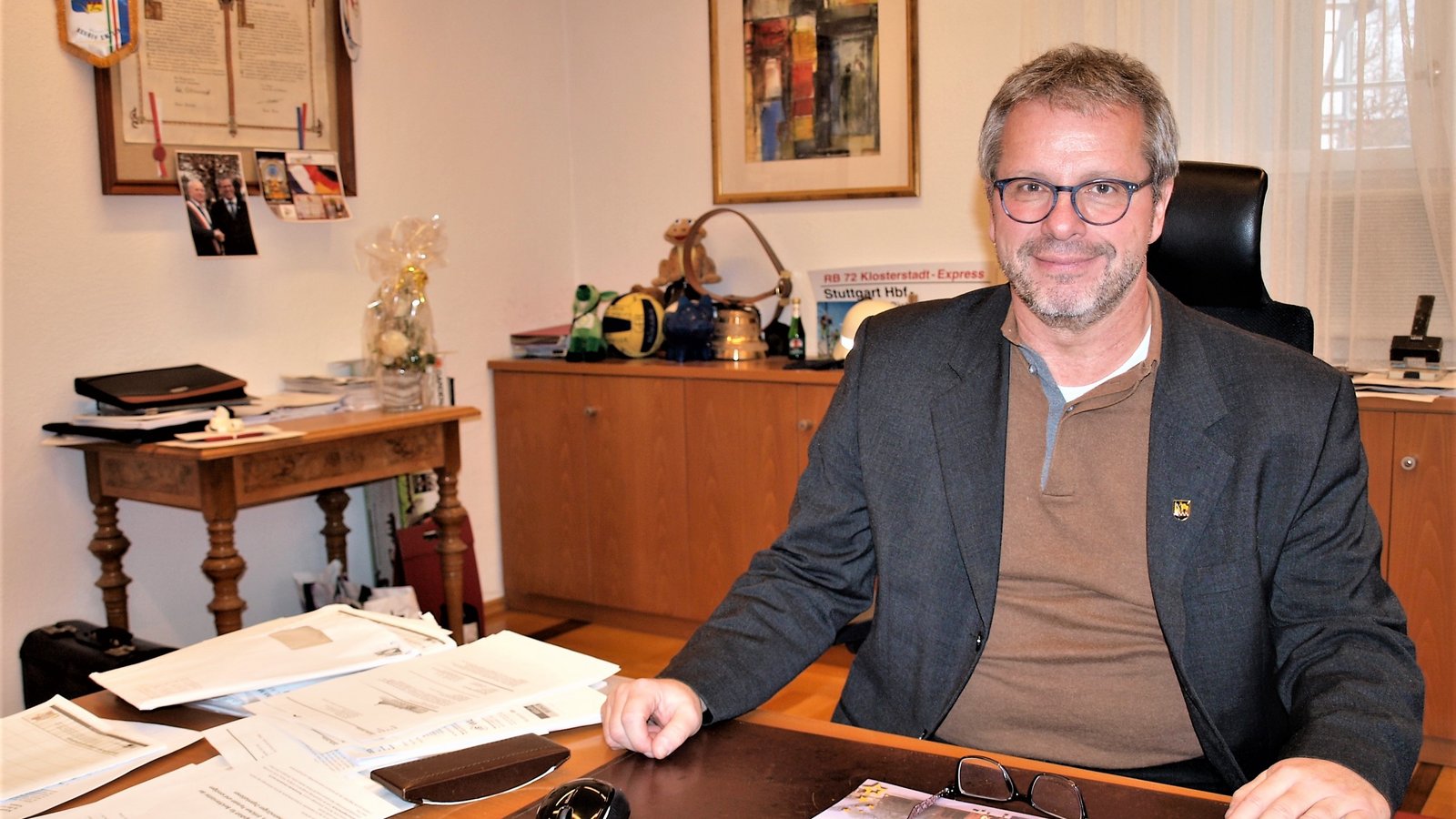 Noch ist Andreas Felchle bis zum 30. Juni 2023 als Bürgermeister im Rathaus präsent. Foto: Filitz