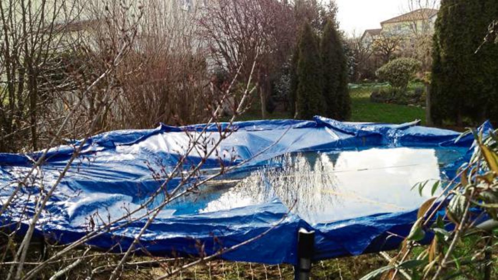 Trampolin oder Planschbecken, das ist hier die Frage, schreibt Friedbert Rößler. Gesehen in Vaihingen. Trampolin oder Planschbecken, das ist hier die Frage, schreibt Friedbert Rößler. Gesehen in Vaihingen.