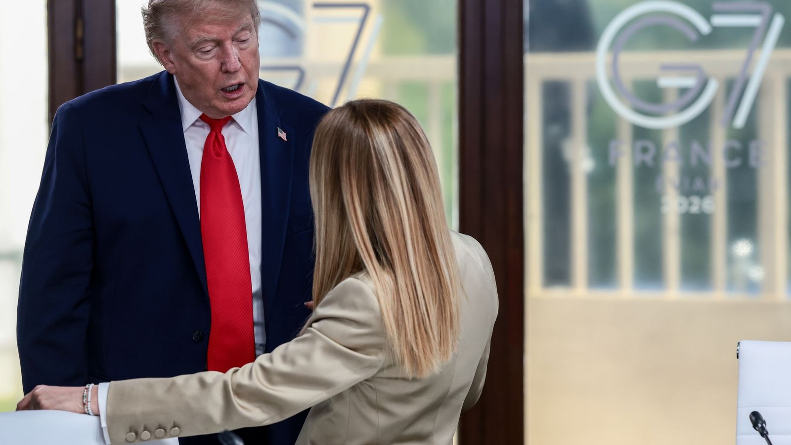 Donald Trump legte im Streit mit der italienischen Regierungschefin nach, Meloni konterte. (Archivfoto)Foto: Evelyn Hockstein/Pool Reuters/AP/dpa Donald Trump legte im Streit mit der italienischen Regierungschefin nach, Meloni konterte. (Archivfoto)Foto: Evelyn Hockstein/Pool Reuters/AP/dpa