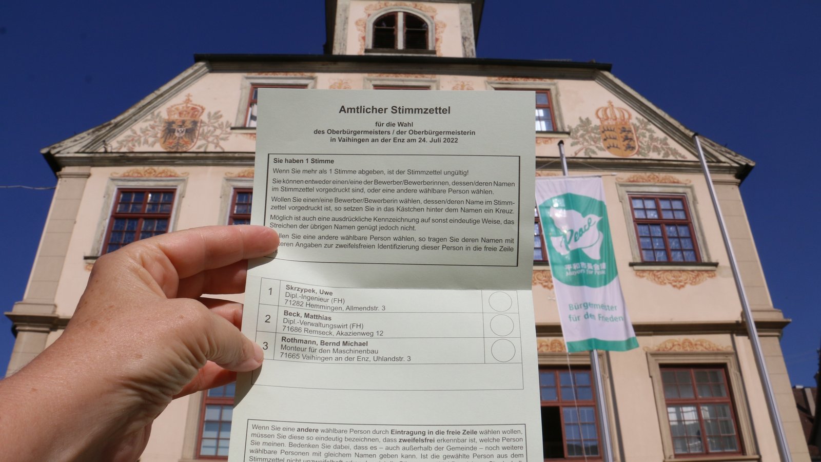 Bei der Neuwahl zum Vaihinger Oberbürgermeister an diesem Sonntag können rund 22 400 Einwohner ihre Stimmen abgeben. Foto: Rücker