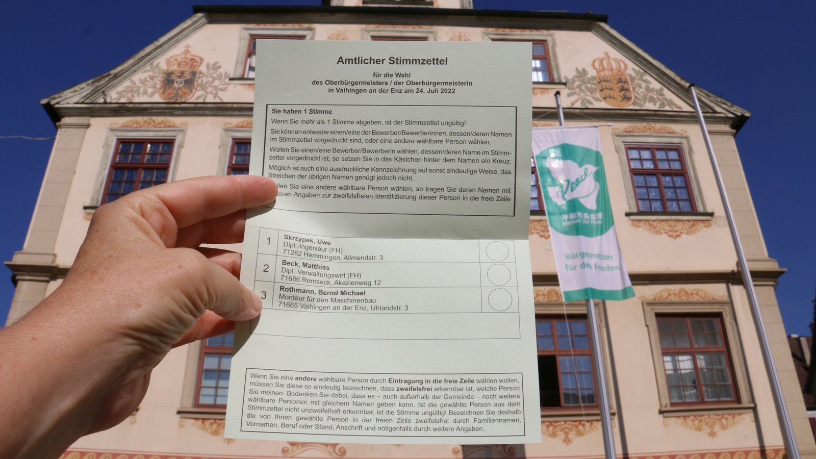 Bei der Neuwahl zum Vaihinger Oberbürgermeister an diesem Sonntag können rund 22 400 Einwohner ihre Stimmen abgeben. Foto: Rücker