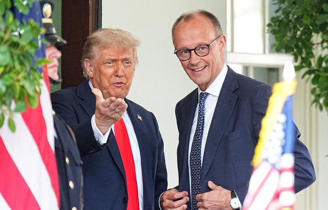 Kanzler Friedrich Merz war im Juni bei Donald Trump in Washington zum Antrittsbesuch.<span class='image-autor'>Foto: MICHAEL KAPPELER/AFP</span>