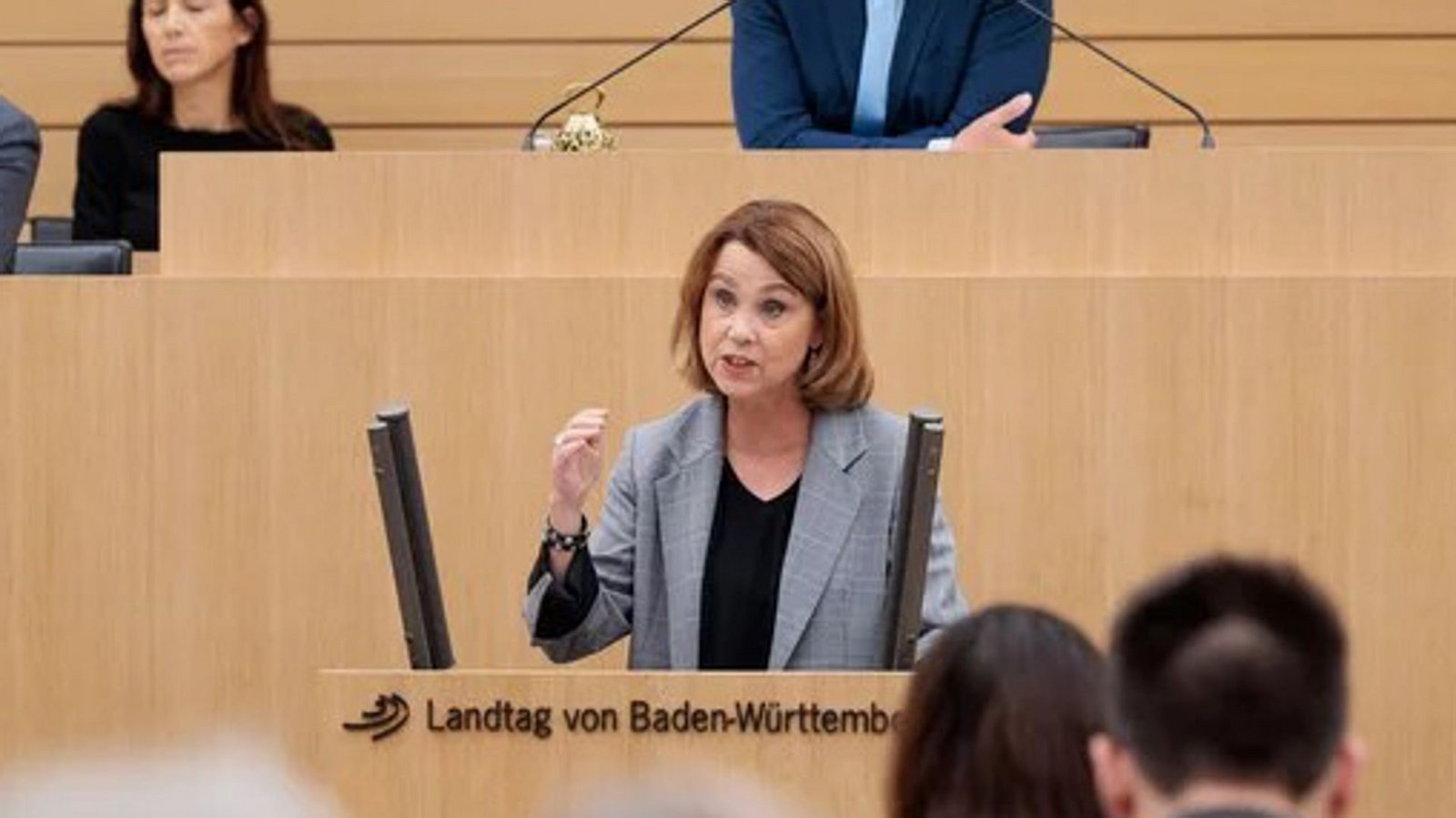 Petra Olschowski, Ministerin für Wissenschaft, Forschung und Kunst des Landes Baden-Württemberg, im LandtagFoto: Jan Potente