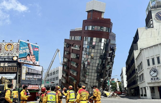 Die Schäden nach dem Erdbeben sind im taiwanesischen Hualien unübersehbar.<span class='image-autor'>Foto: IMAGO/Xinhua</span>