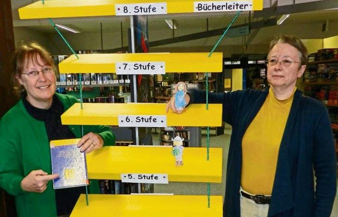 Projektleiterin Lucia Häcker (links) und Büchereileiterin Elke Ehrler-Berg. Foto: p