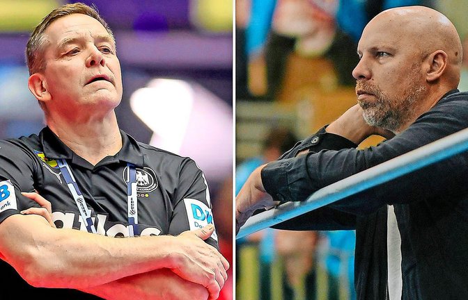 Frühere Weggefährten: Handball-Bundestrainer Alfred Gislason (li.) und Axel Kromer, heute Geschäftsführer beim Zweitligisten HBW Balingen-Weilstetten.<span class='image-autor'>Foto: Imago/Maximilian Koch, Eibner</span>