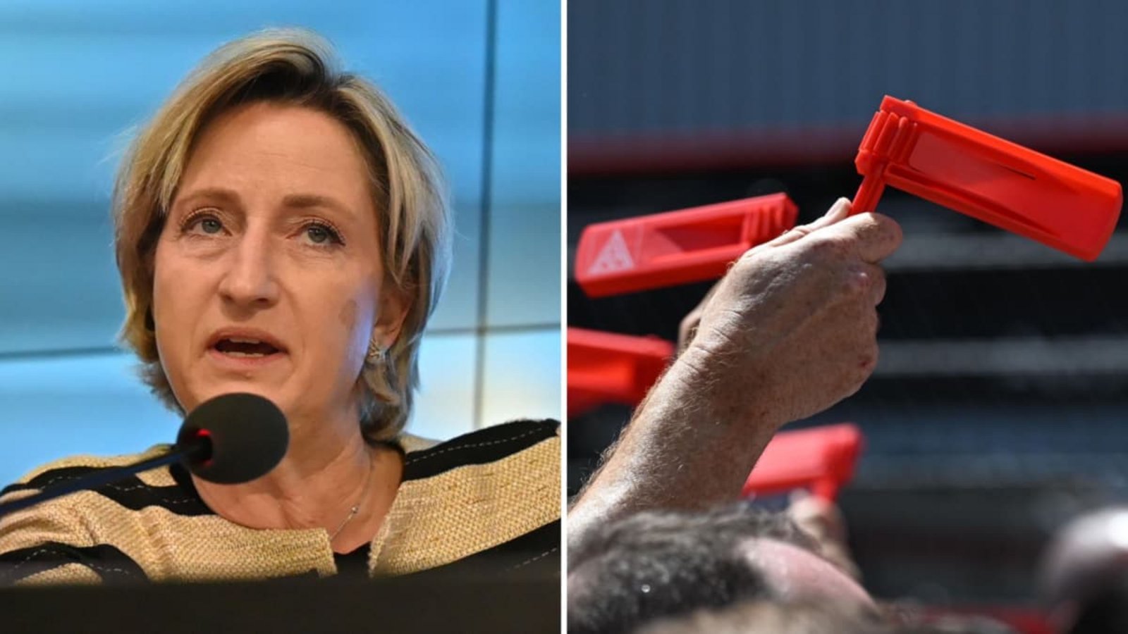 Wirtschaftsministerin Nicole Hoffmeister-Kraut (l.) kündigt einen Jour fixe zum Audi-Werk in Neckarsulm an. Dort beginnt der Protest gegen mögliche Schließungspläne erst, wie letzte Woche bei einer Protestaktion der IG Metall.Jennifer Kramer/dpa, Bernd Weißbrod/dpa Wirtschaftsministerin Nicole Hoffmeister-Kraut (l.) kündigt einen Jour fixe zum Audi-Werk in Neckarsulm an. Dort beginnt der Protest gegen mögliche Schließungspläne erst, wie letzte Woche bei einer Protestaktion der IG Metall.Jennifer Kramer/dpa, Bernd Weißbrod/dpa