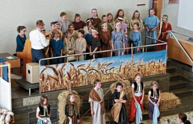 Den Kindern hat der Auftritt in der neuapostolischen Kirche viel Spaß gemacht.  Foto: p