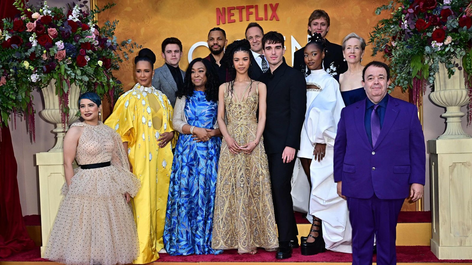 Die Stars der Netflix-Serie „Queen Charlotte: A Bridgerton Story“ zeigten sich am Mittwoch bei der Weltpremiere  in Los Angeles.Foto: AFP/FREDERIC J. BROWN