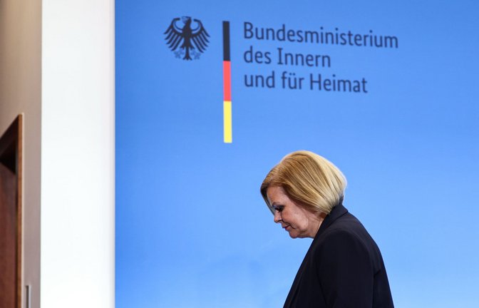 Auch Bundesinnenministerin Nancy Faeser wirkt hilflos.<span class='image-autor'>Foto: dpa/Hannes P Albert</span>