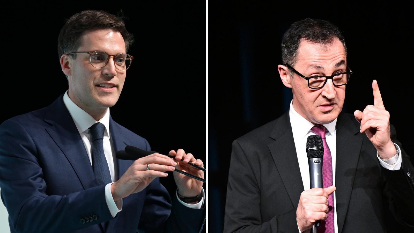 Manuel Hagel, Spitzenkandidat der CDU in Baden-Württemberg und Cem Özdemir, Spitzenkandidat der Grünen.Foto: Felix Kästle/dpa/Felix Kästle, Bernd Weißbrod/dpa