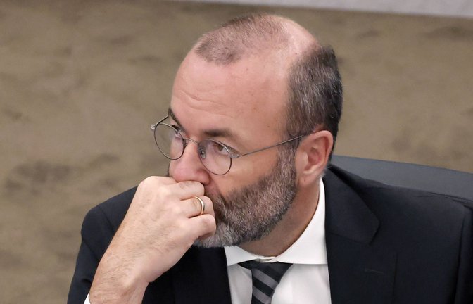 Bringt er die eigene Partei in die Bredouille? EVP-Chef Manfred Weber – der europäische Arm der Union.<span class='image-autor'>Foto: IMAGO/Panama Pictures</span>