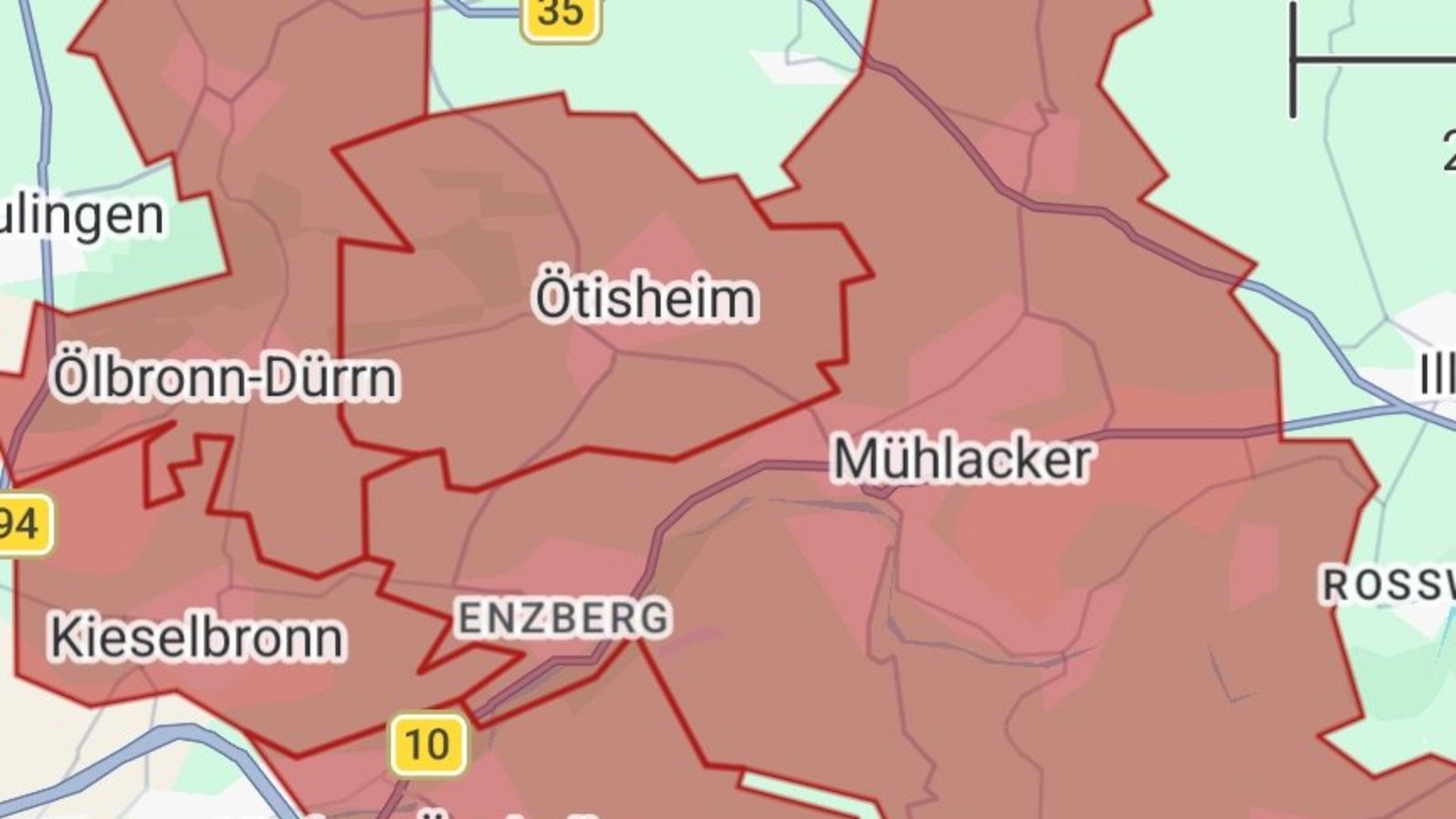 Auch über Warnapps wurde gewarnt, wie dieser Screenshot zeigt.