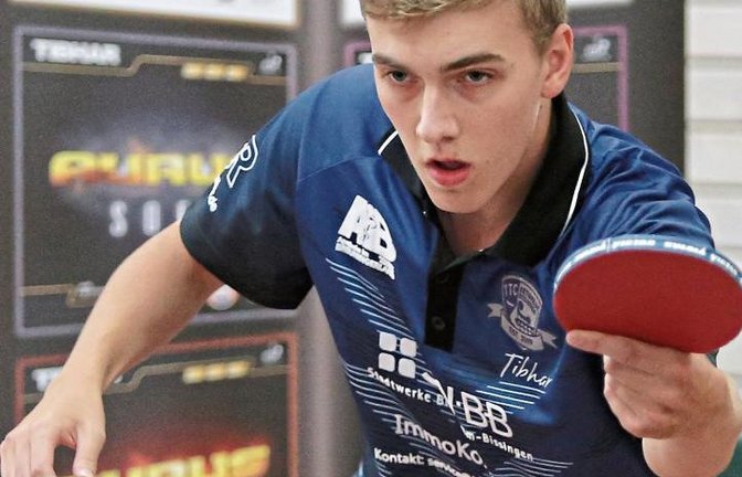 Tom Mayer hat stark gehandicapt zumindest zwei wichtige Doppel an der Seite von Nick Rütter gewonnen. Foto: Baumann
