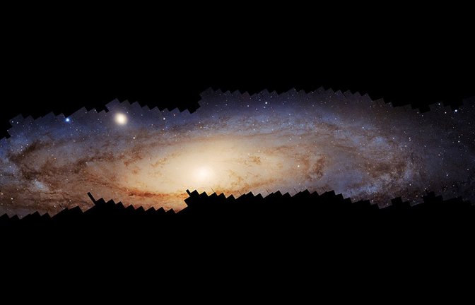 Diese Mosaikaufnahme zeigt die Andromedagalaxie mit bisher unerreichter Auflösung. Das Hubble-Teleskop benötigte zehn Jahre dafür.<span class='image-autor'>Foto: © Nasa/Esa/Ben Williams, Zhuo Chen/ University of Washington/L. Clifton Johnson/ Northwestern</span>